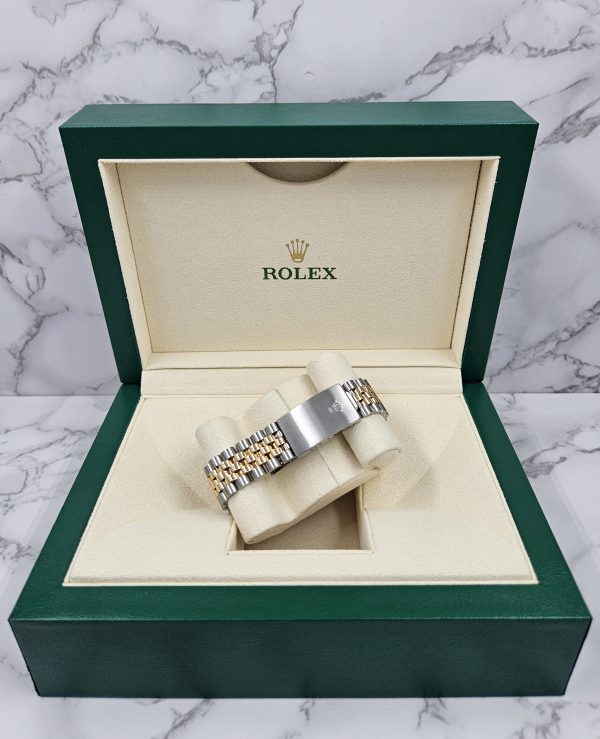 Gents Rolex Datejust in Steel & Gold - Factory Red Vignette Diamond Dial - Box and Papers. - Image 10