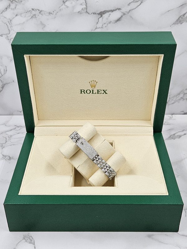 Stunning Ladies Rolex Datejust with Full Diamond Dial, Bezel & Bracelet - Boxed - Image 11