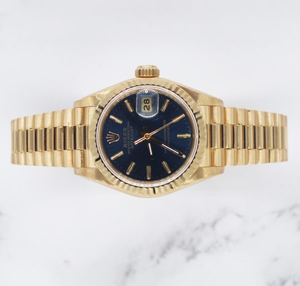 Immaculate Ladies 18ct Gold Rolex Oyster Perpetual Datejust 69178 - Box & Paper. - Image 2