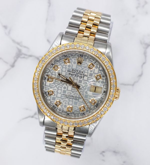 Gents Steel & Gold Rolex Datejust - Jubilee Diamond Dial & Diamond Bezel - Box and Papers. - Image 4