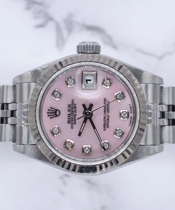 Flawless Ladies Rolex Datejust with PINK mother of Pearl Dial - Box and Papers! - Image 3