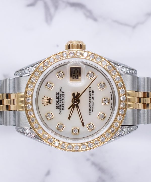 Ladies Rolex Datejust 'Fully Loaded' with Diamond Dial, Bezel & Shoulders - MINT - Image 3