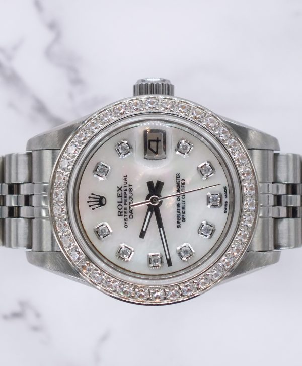 Ladies Steel & White Gold Rolex Datejust - White MOP Diamond Dial & Bezel. Box & Papers. - Image 3