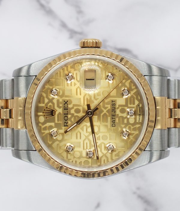 Mens Rolex Datejust in Steel & Gold with Stunning Champagne Jubilee Dial - Box & Papers ! - Image 3