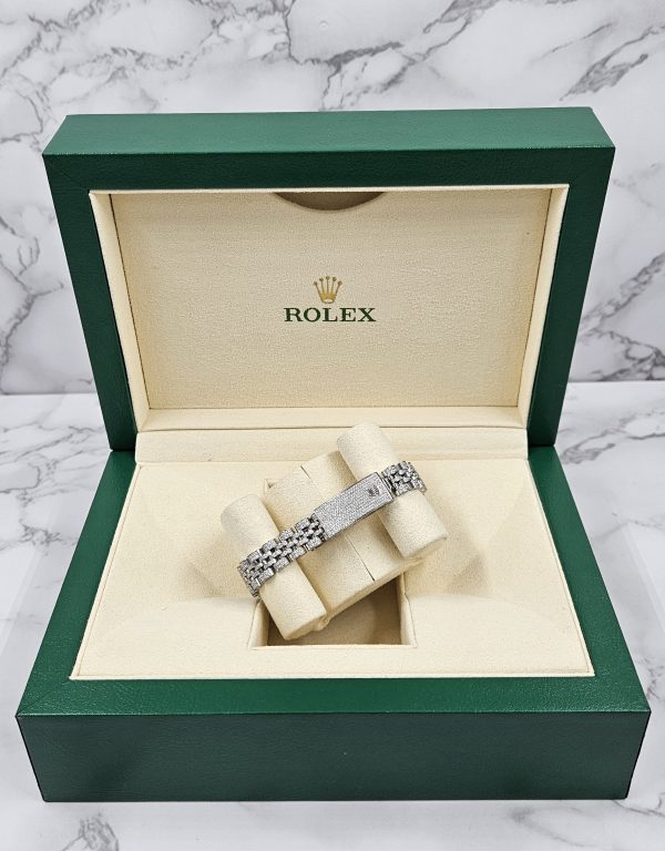 Stunning Ladies Rolex Datejust with Full Diamond Dial, Bezel & Bracelet - Boxed - Image 12