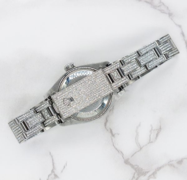 Stunning Ladies 26mm FULL DIAMOND Rolex Datejust with Box. - Image 12