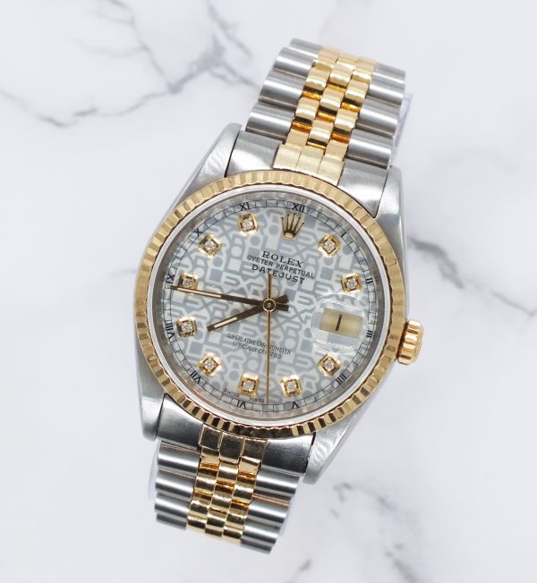 Gents Steel & Gold Rolex Datejust 36mm Silver Jubilee Diamond Dial - Papers. - Image 4