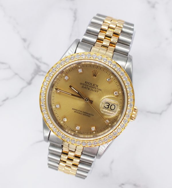 Mens Rolex Datejust - Factory Diamond Dial & Diamond Bezel - Rolex Box & Papers - Image 4