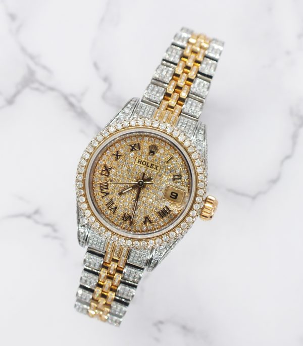 Ladies Rolex Datejust with Full Diamond Dial, Bezel, Shoulders and Bracelet! - Image 4