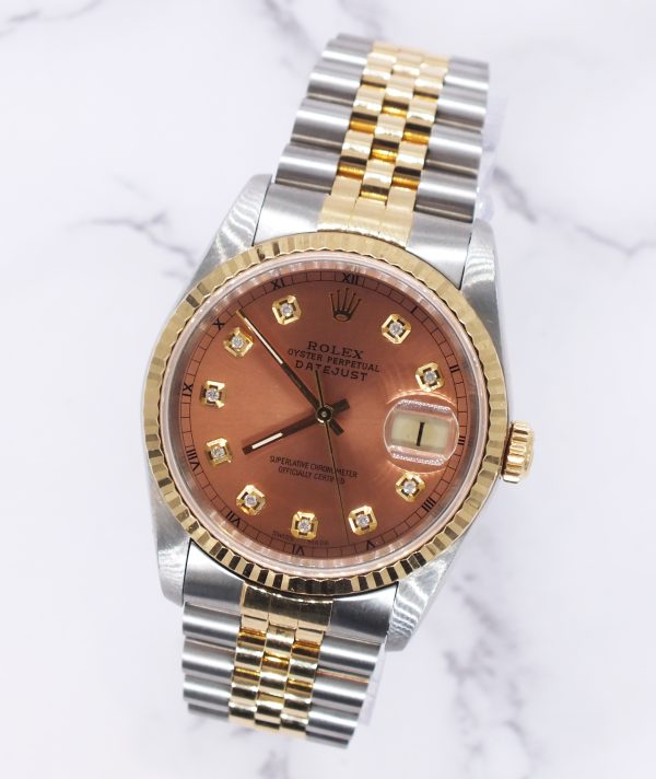 Rolex Datejust 16233 in Steel & 18ct Yellow Gold, Copper Dial - Box & Papers - Image 4