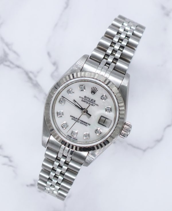 Ladies Steel & White Gold Rolex Datejust with MOP Diamond Dial - Box and Papers. - Image 4