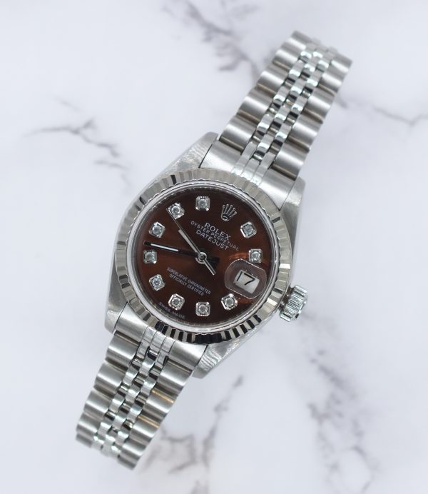 Ladies Rolex Datejust in Steel & White Gold with Chocolate Diamond Dial Box / Paper - Image 4