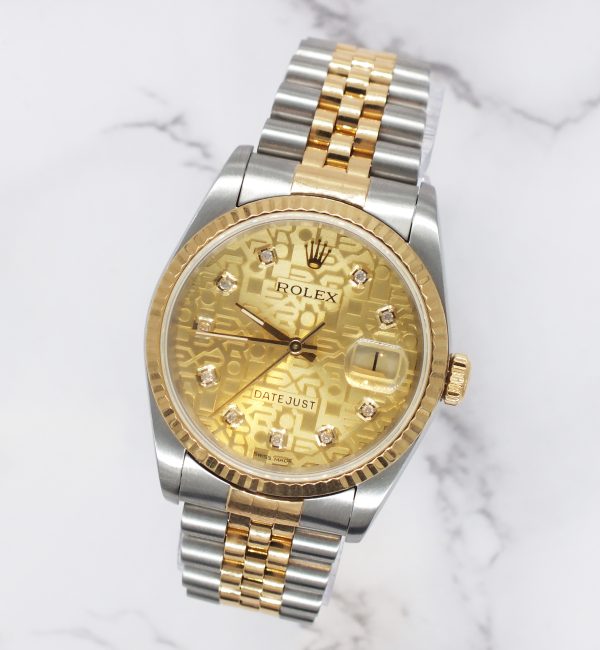 Mens Rolex Datejust in Steel & Gold with Stunning Champagne Jubilee Dial - Box & Papers ! - Image 4