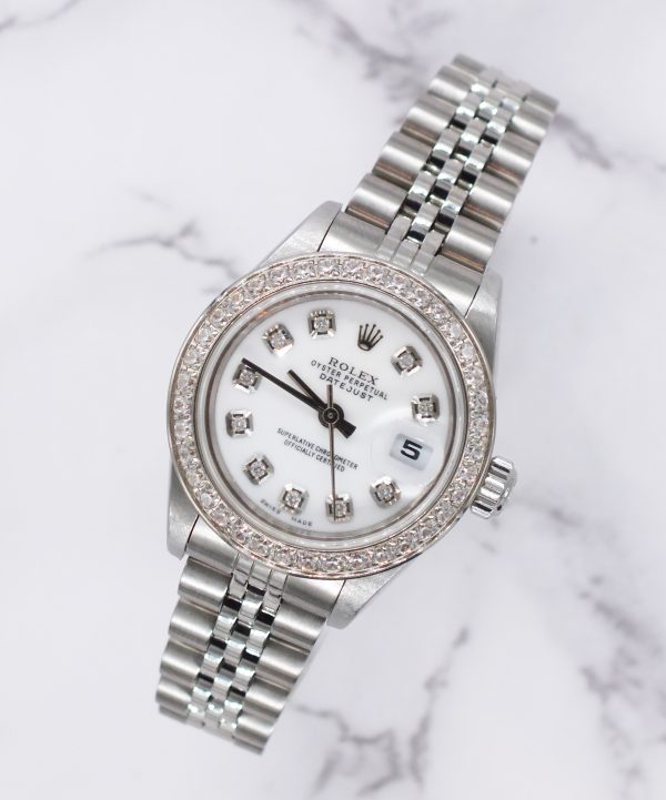 Ladies Rolex Datejust in Steel & White Gold - WHITE Diamond Dial & Bezel. Box and Papers. - Image 4