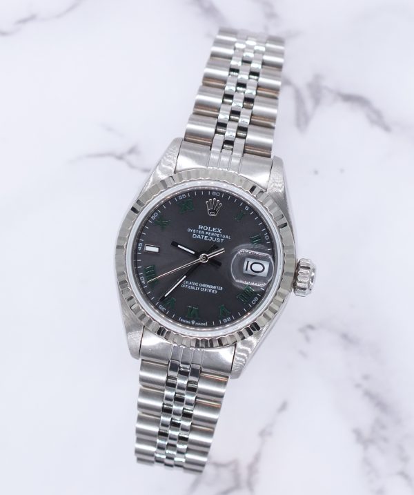 Ladies Steel & White Gold Rolex Datejust with 'Wimbledon' Dial - Box and Papers. - Image 4