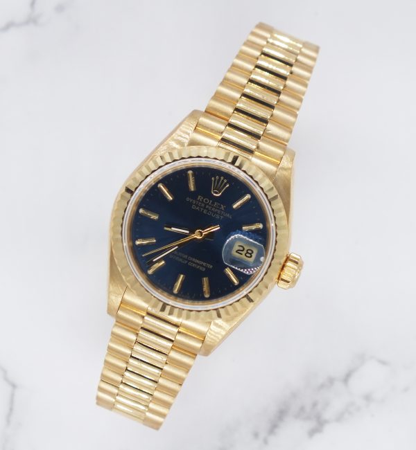 Immaculate Ladies 18ct Gold Rolex Oyster Perpetual Datejust 69178 - Box & Paper. - Image 4