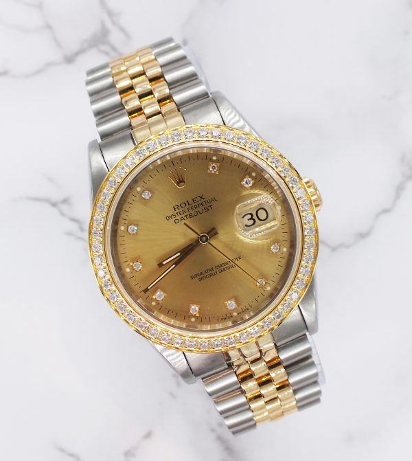 Mens Rolex Datejust - Factory Diamond Dial & Diamond Bezel - Rolex Box & Papers - Image 5