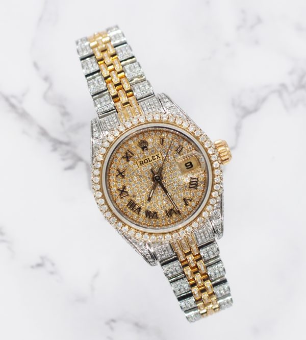 Ladies Rolex Datejust with Full Diamond Dial, Bezel, Shoulders and Bracelet! - Image 5