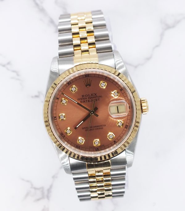 Rolex Datejust 16233 in Steel & 18ct Yellow Gold, Copper Dial - Box & Papers - Image 5