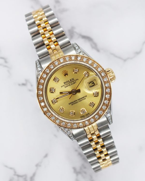 Ladies Rolex Datejust 69173 with Champagne Diamond Dial, Bezel and Shoulders. - Image 5