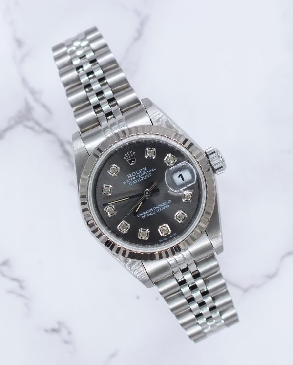 Ladies Rolex Datejust with Slate Grey Diamond Dial - Box & Papers - Image 5
