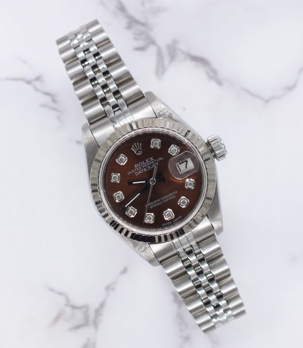 Ladies Rolex Datejust in Steel & White Gold with Chocolate Diamond Dial Box / Paper - Image 5