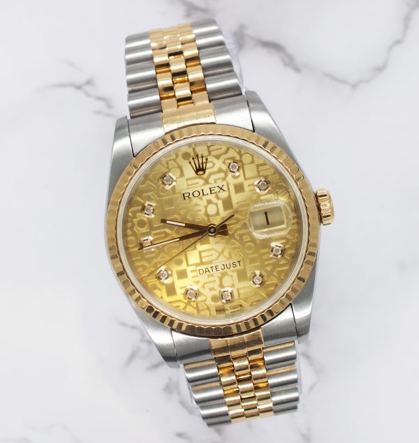 Mens Rolex Datejust in Steel & Gold with Stunning Champagne Jubilee Dial - Box & Papers ! - Image 5