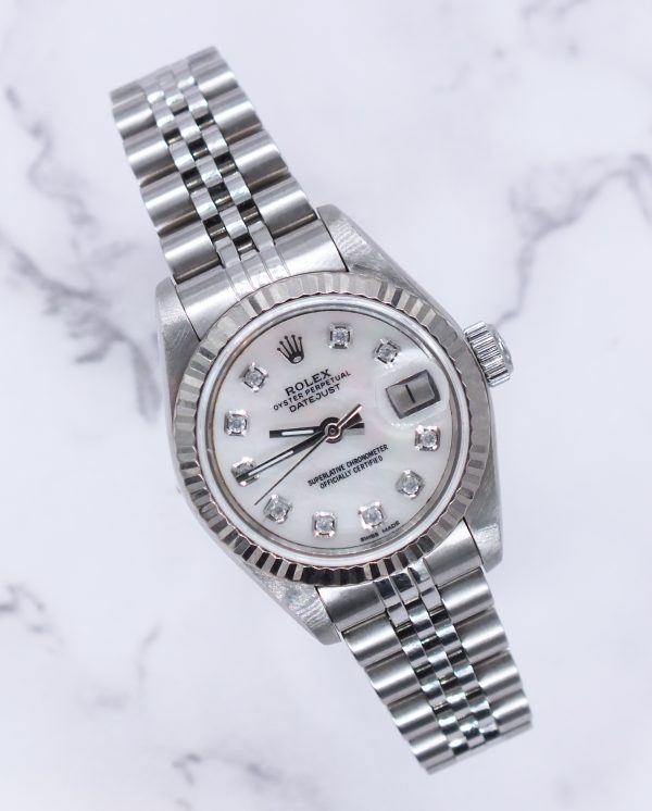 Ladies Steel & White Gold Rolex Datejust with MOP Diamond Dial - Box and Papers. - Image 5