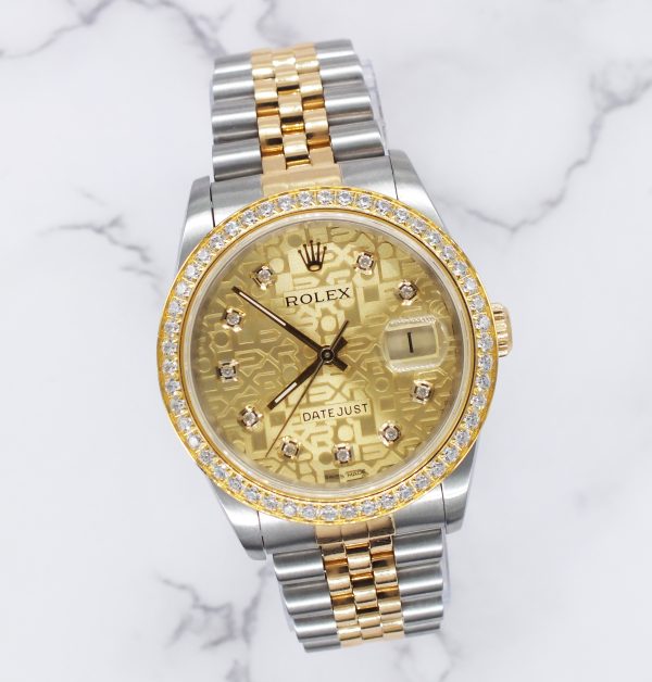 Mens Steel & Gold Rolex Datejust with Jubilee Diamond Dial & Diamond Bezel - B+P - Image 5