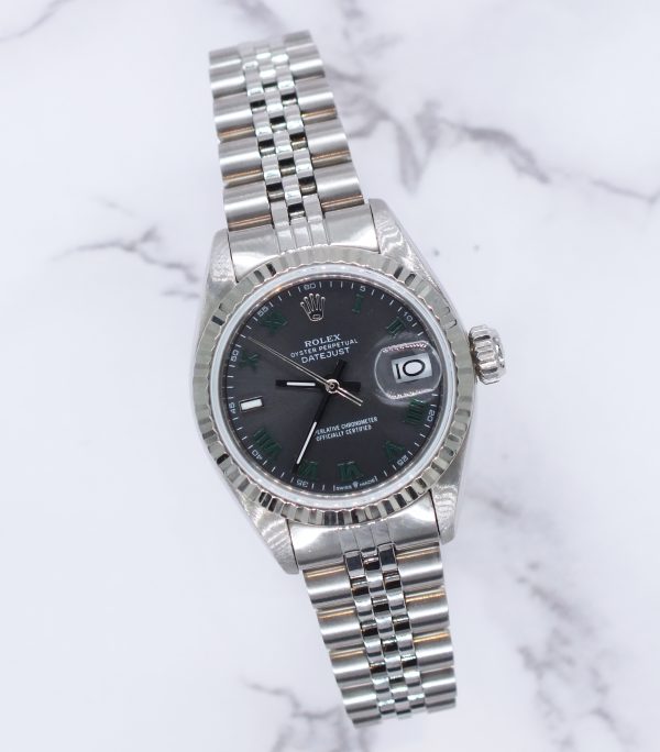 Ladies Steel & White Gold Rolex Datejust with 'Wimbledon' Dial - Box and Papers. - Image 5