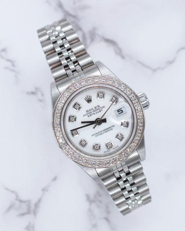 Ladies Rolex Datejust in Steel & White Gold - WHITE Diamond Dial & Bezel. Box and Papers. - Image 5