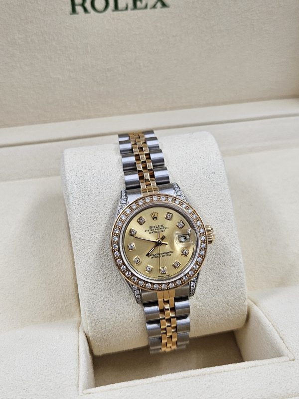 Ladies Rolex Datejust 69173 with Champagne Diamond Dial, Bezel and Shoulders. - Image 6