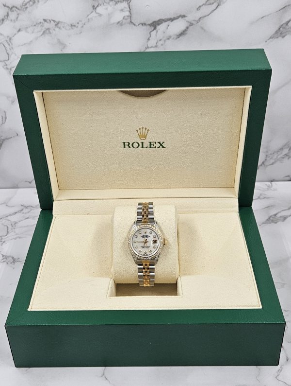 Ladies Rolex Datejust 'Fully Loaded' with Diamond Dial, Bezel & Shoulders - MINT - Image 7
