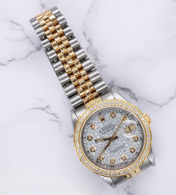 Gents Steel & Gold Rolex Datejust - Jubilee Diamond Dial & Diamond Bezel - Box and Papers. - Image 6