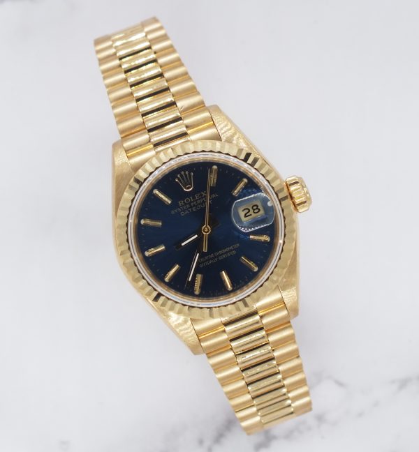 Immaculate Ladies 18ct Gold Rolex Oyster Perpetual Datejust 69178 - Box & Paper. - Image 5