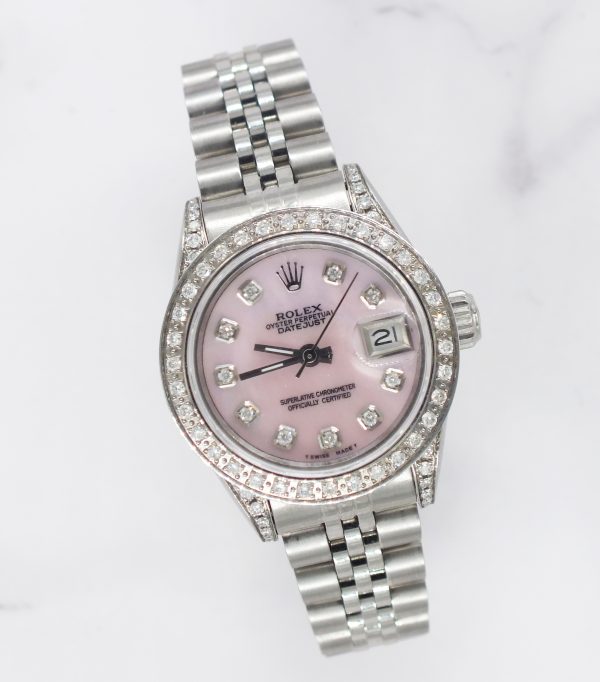 Ladies Rolex Datejust in Steel & White Gold with Diamond Dial, Bezel & Shoulders - Image 4