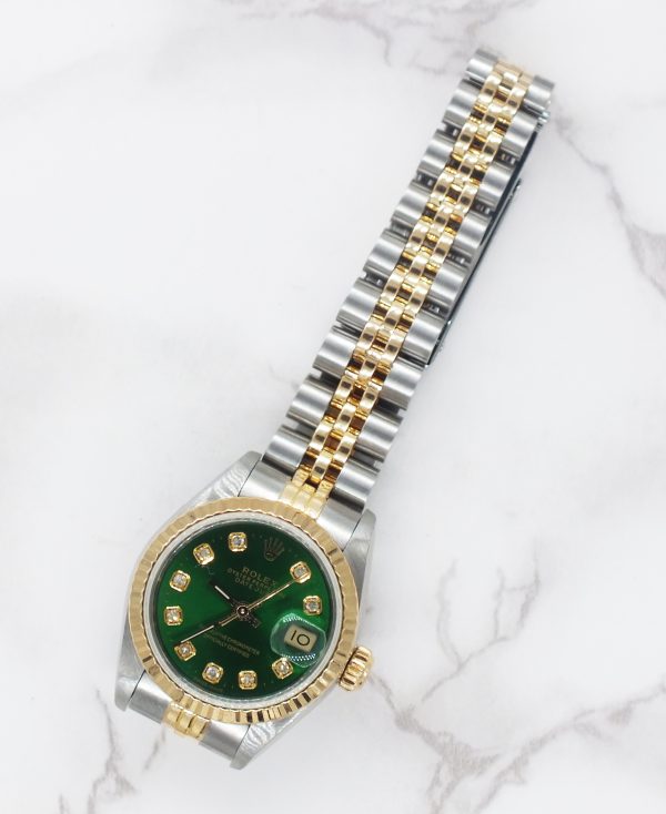 Beautiful Ladies Rolex Datejust with Green Diamond Dial – BOX & PAPERS - Image 6