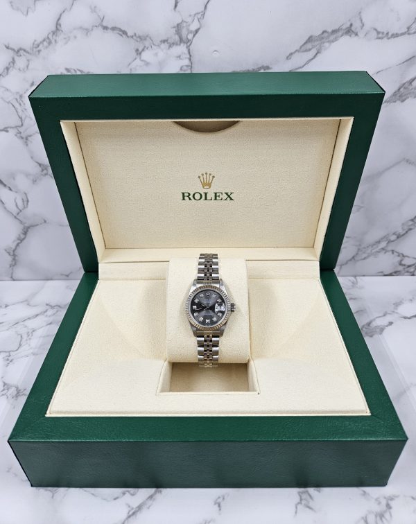 Ladies Rolex Datejust with Slate Grey Diamond Dial - Box & Papers - Image 8