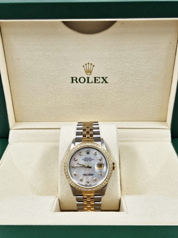 Gents Steel & Gold Rolex Datejust with MOP Diamond Dial & Diamond Bezel - B&P! - Image 7
