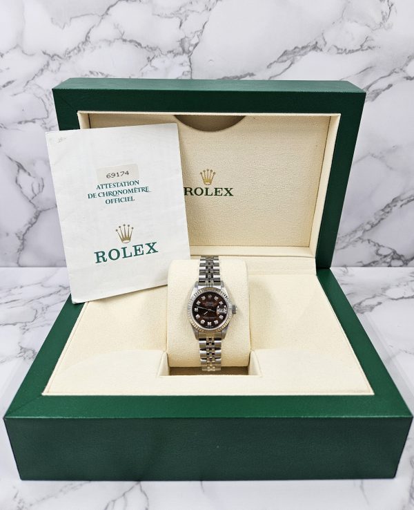 Ladies Rolex Datejust in Steel & White Gold with Chocolate Diamond Dial Box / Paper - Image 6