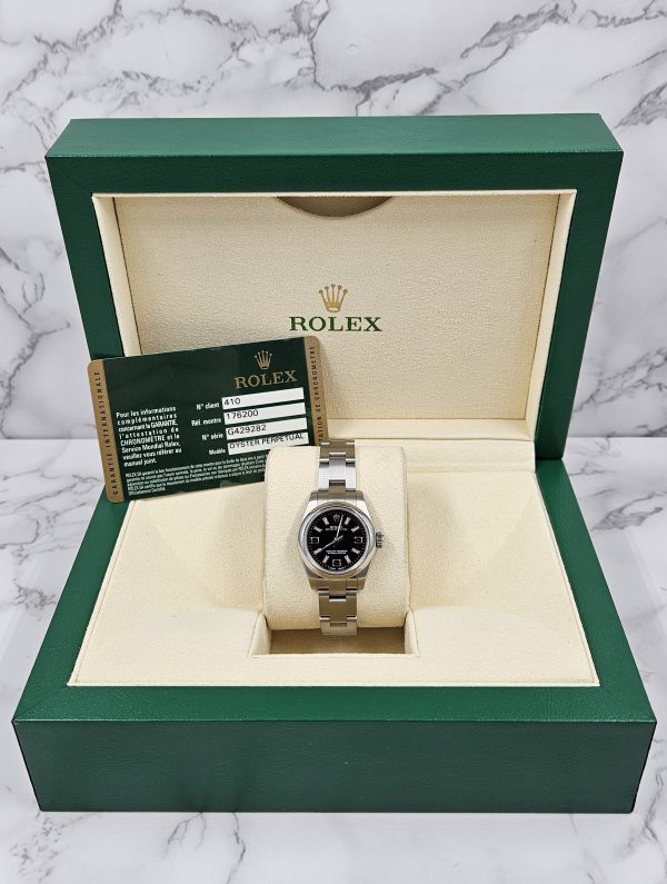 Ladies Rolex Oyster Perpetual 176200 Black & Pink Dial with Box & 2012 Card. - Image 6