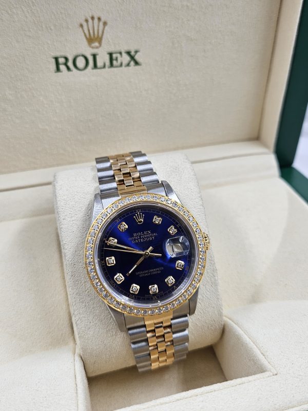 Beautiful Mens Rolex Datejust 16233 with Blue Diamond Dial - Box and Papers. - Image 6