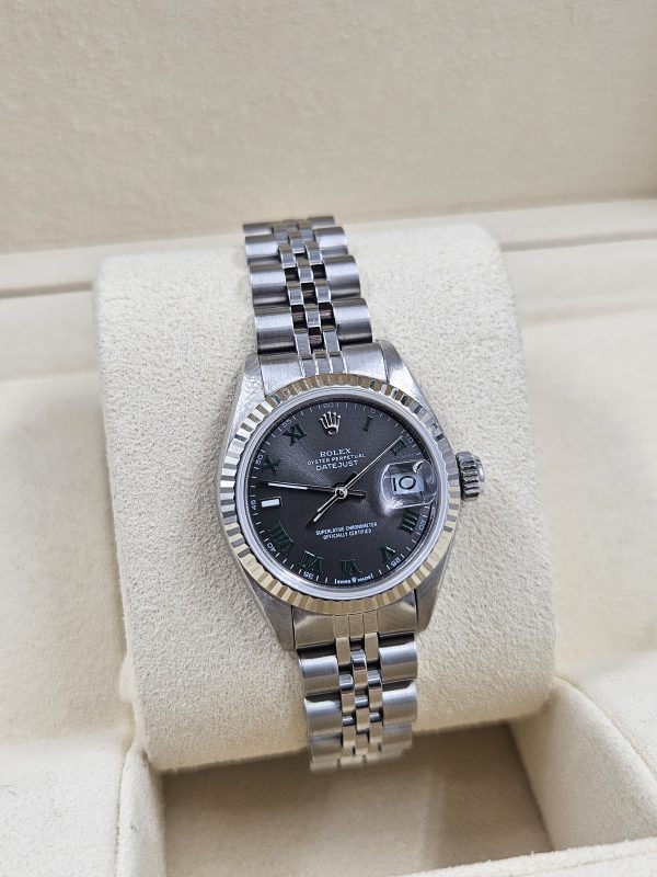 Ladies Steel & White Gold Rolex Datejust with 'Wimbledon' Dial - Box and Papers. - Image 6