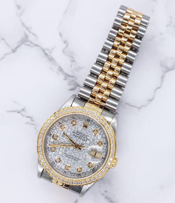 Gents Steel & Gold Rolex Datejust - Jubilee Diamond Dial & Diamond Bezel - Box and Papers. - Image 7