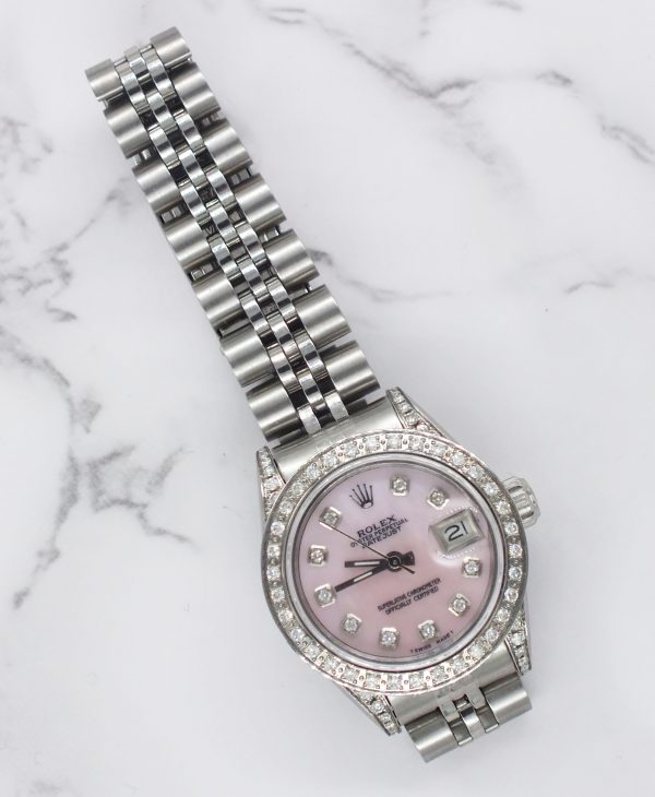 Ladies Rolex Datejust in Steel & White Gold with Diamond Dial, Bezel & Shoulders - Image 5