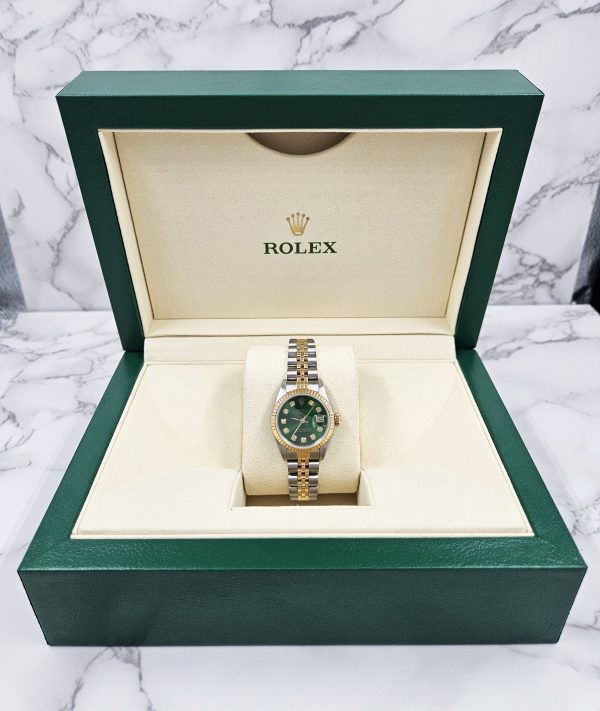 Beautiful Ladies Rolex Datejust with Green Diamond Dial – BOX & PAPERS - Image 7