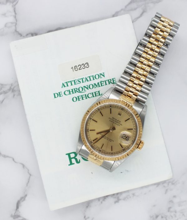 Classic Gents Steel & Gold Rolex Oyster Perpetual Datejust 36mm with Box & Paper - Image 7