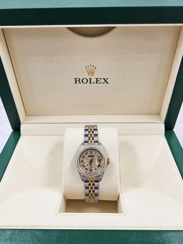 Ladies Rolex Datejust with Full Diamond Dial, Bezel, Shoulders and Bracelet! - Image 7