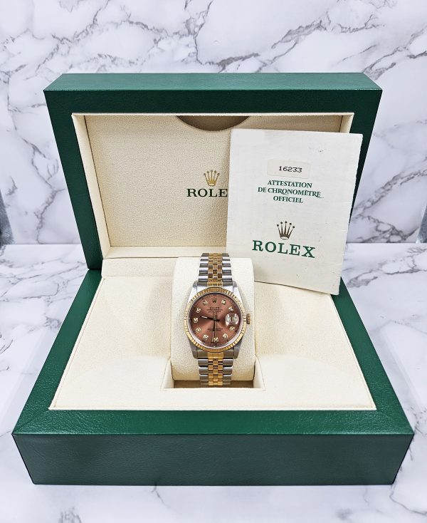 Rolex Datejust 16233 in Steel & 18ct Yellow Gold, Copper Dial - Box & Papers - Image 9