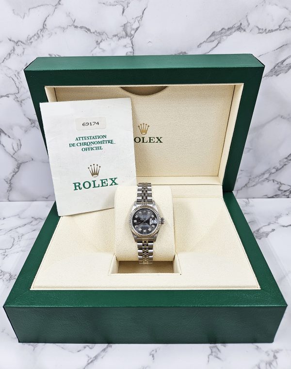 Ladies Rolex Datejust with Slate Grey Diamond Dial - Box & Papers - Image 6
